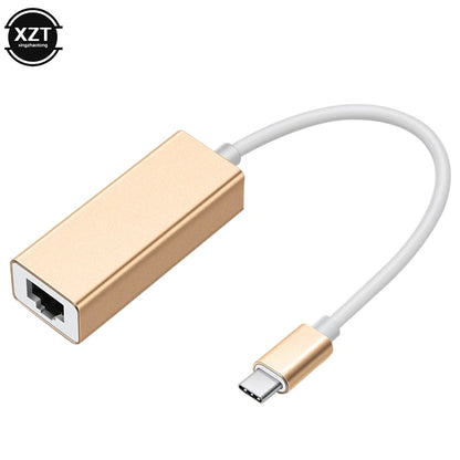 USB Type C Ethernet Adapter Network Card USB Type-C To RJ45 10/100Mbps Lan Internet Cable For MacBook PC Windows XP 7 8 10 LUX