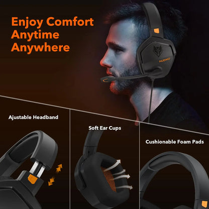 NUBWO N16 Gaming Headset Noise Canceling Mic,Stereo Sound Wired Headphone for PS5, PS4, Xbox One, Switch, PC,Gamer Headset