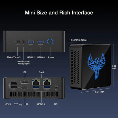 SZBOX  Ryzen 7 7735HS MINI PC Windows 11 DDR5 4800Mhz NVME SSD PCle 4.0 WIFI BT5.0 4K 60Hz Desktop Gaming Computer