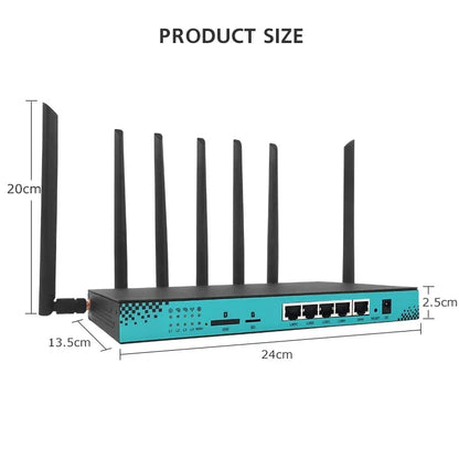 1200Mbps 5G Router SIM M.2 Slot Wireless WIFI 2.4GHz 5GHz 4g 5g RM520N-GL Modem 4*RJ45 LAN 16MB 256MB Openwrt Detachable Antenna