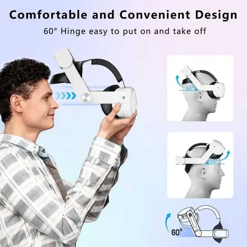 VR Headset Device Ergonomic VR Headset Comfortable Adjustable VR Glasses Lightweight Portable VR Accessories VR Device For Dorms